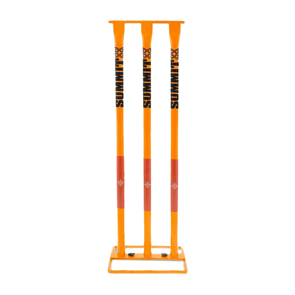 Summit Global Metal Heavy Duty Cricket Stumps w/ Base Training Gear Orange