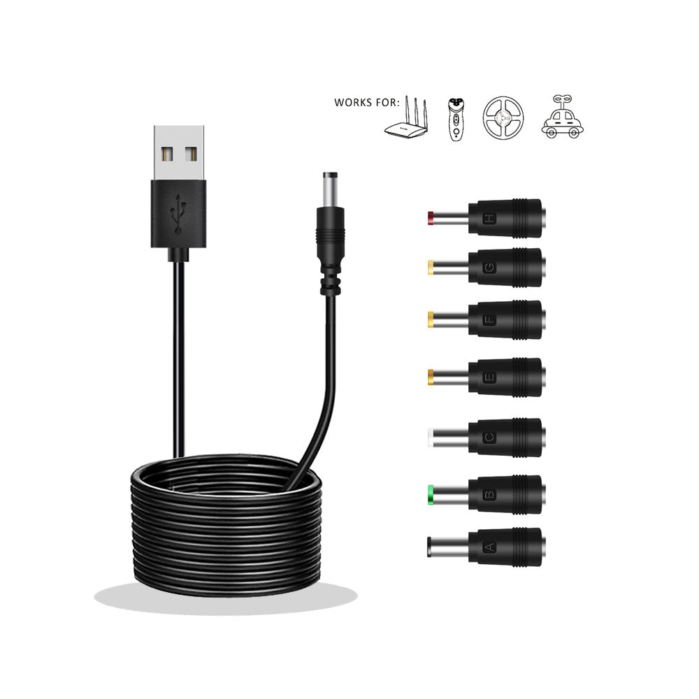 Sansai 1m USB-A To 7 Plug Male DC Connector Heads Cable Adapter Power Cord c — image 2