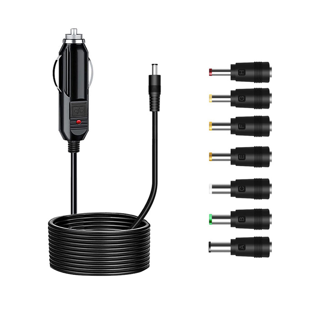 Sansai 12V/24V 8A 1.5m Car Charger To DC Connector 7 Plug Adapter Heads Male