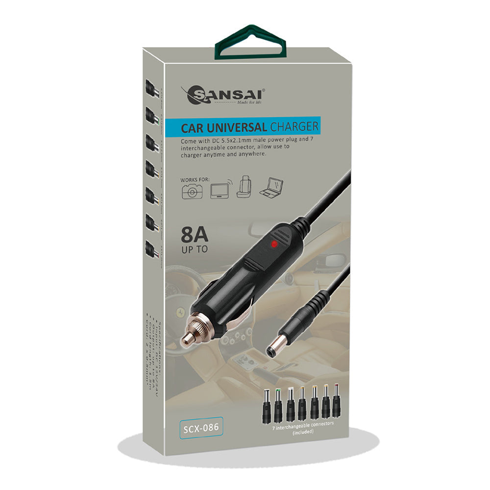 Sansai 12V/24V 8A 1.5m Car Charger To DC Connector 7 Plug Adapter Heads Male — image 3