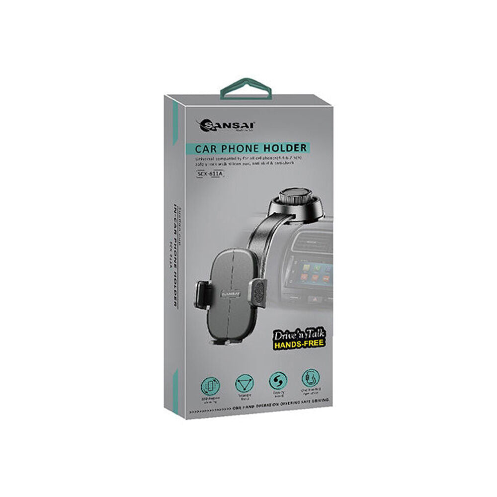 Sansai Black Universal Suction Mounted Car Phone Holder Adjustable Anti-Slip