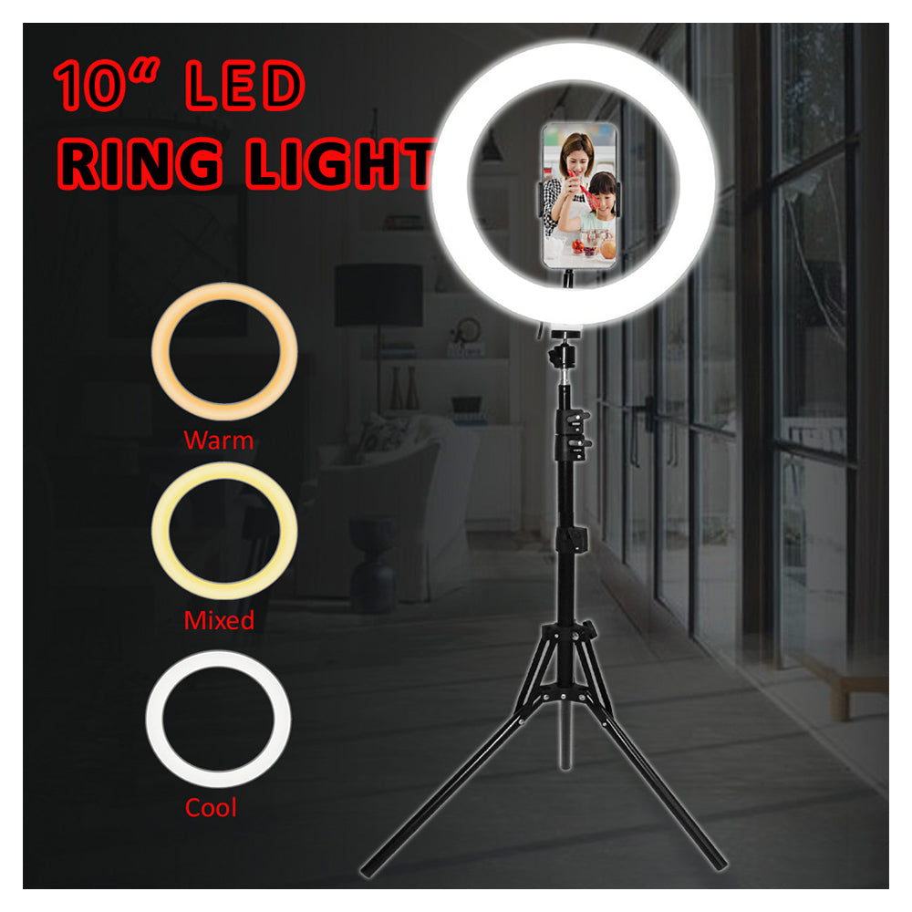 Sansai Dimmable 13W LED Ring Light Tripod Stand f/Photography Makeup Lighting Recording — image 2