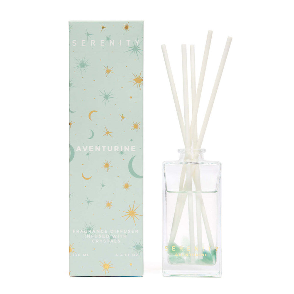 Serenity 130ml Reed Diffuser Scented Home Fragrance/Aroma Crystal Aventurine