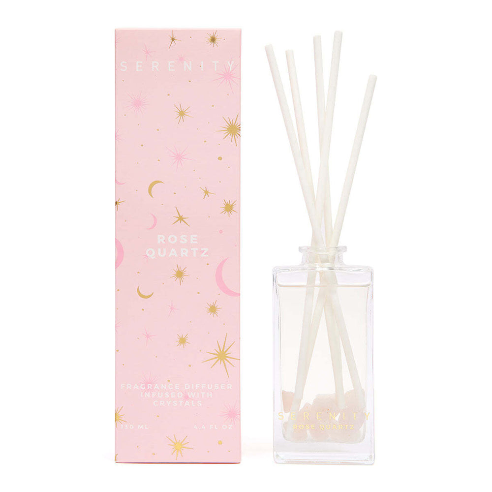 Serenity 130ml Reed Diffuser Scented Home Fragrance/Aroma Crystal Rose Quartz