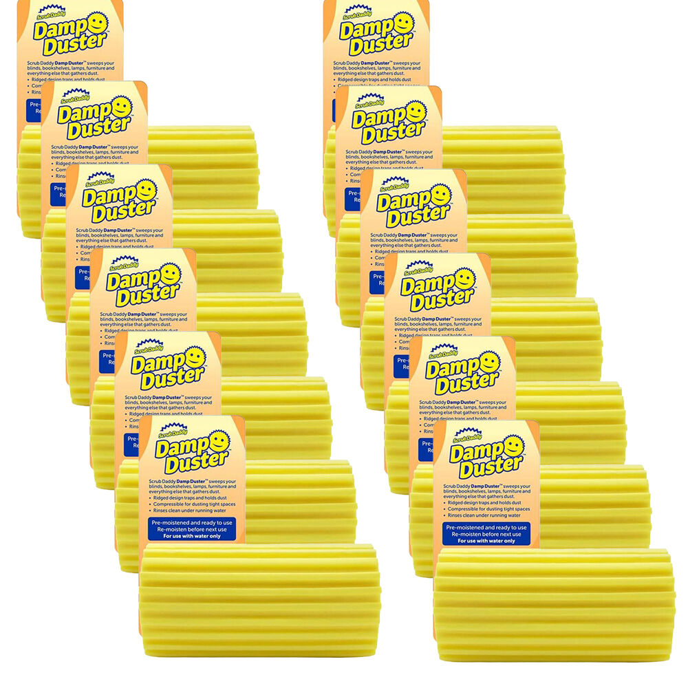 Scrub Daddy Damp Duster Sponge Yellow Durable Non-Scratch Cleaning Tool (12 Pack)