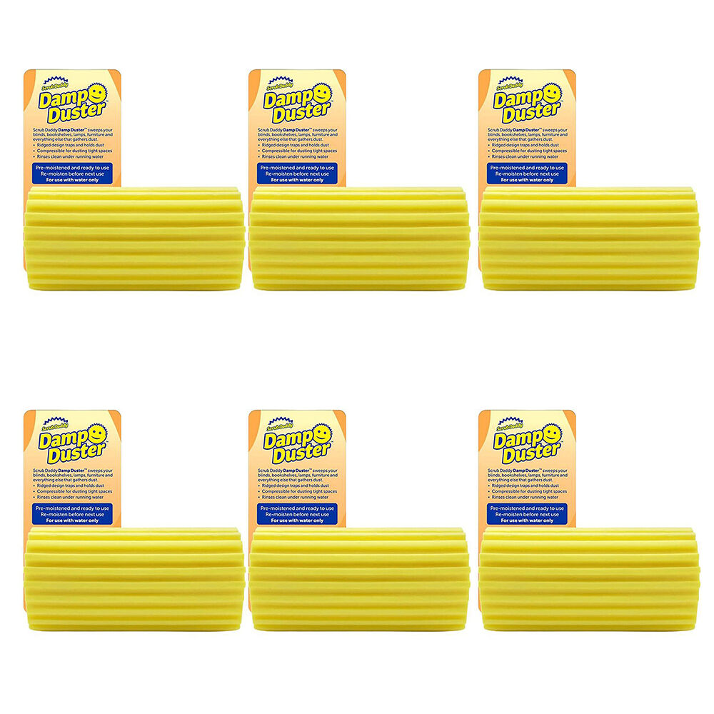 Scrub Daddy Damp Duster Sponge Yellow Durable Non-Scratch Cleaning Tool (6 Pack)