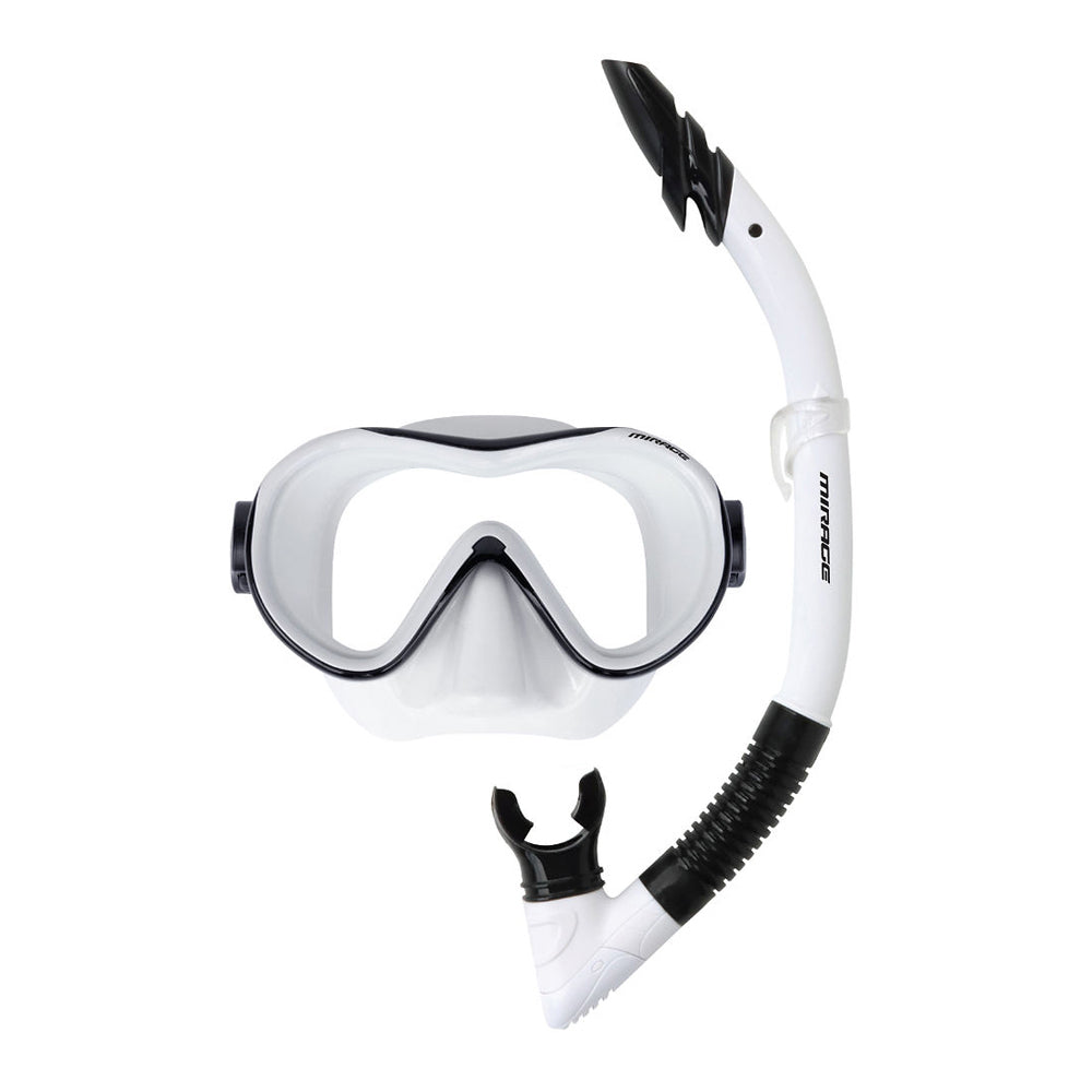 Mirage Phantom Silicone Mask and Snorkel Underwater Swimming Set Adult White — image 2