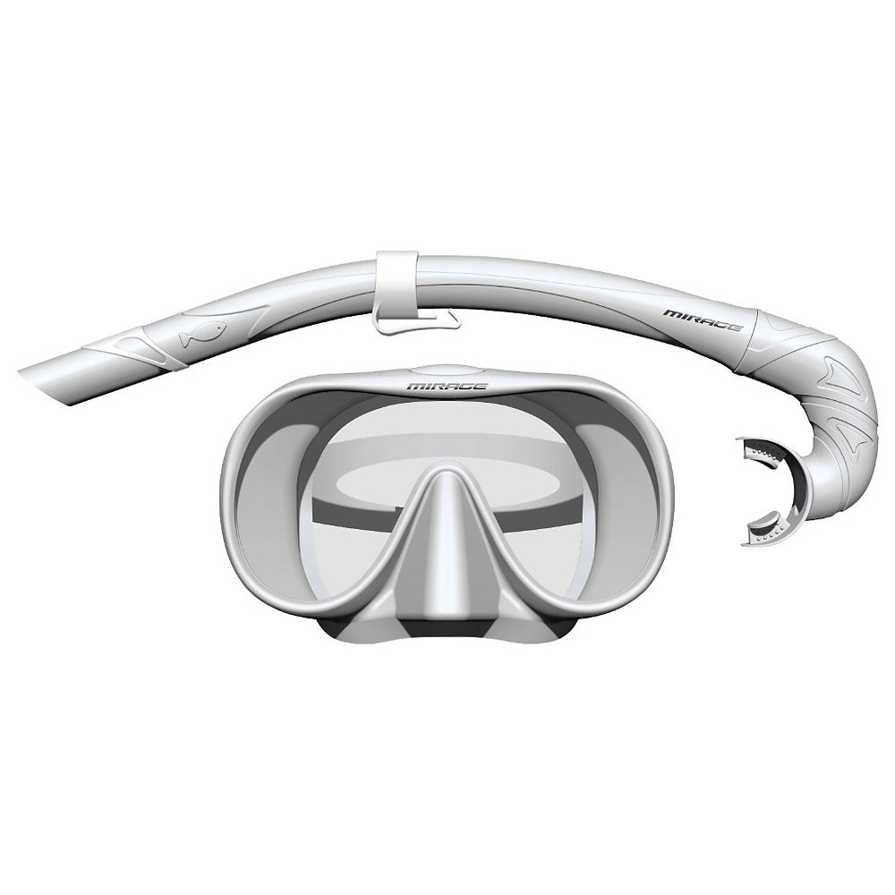 Mirage Sunsets Mask and Snorkel Underwater Swimming Activity Set — White
