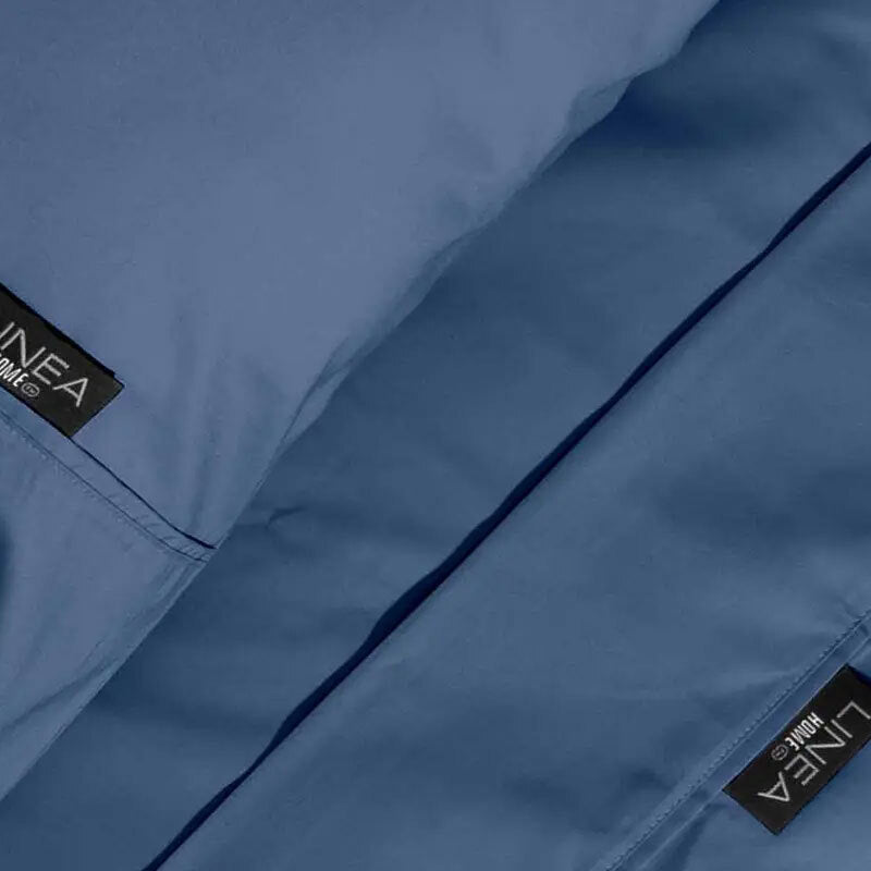 Linea Home King Bed Fitted/Flat Sheet Set 1500TC Cotton Rich Storm Home Bedding — image 2