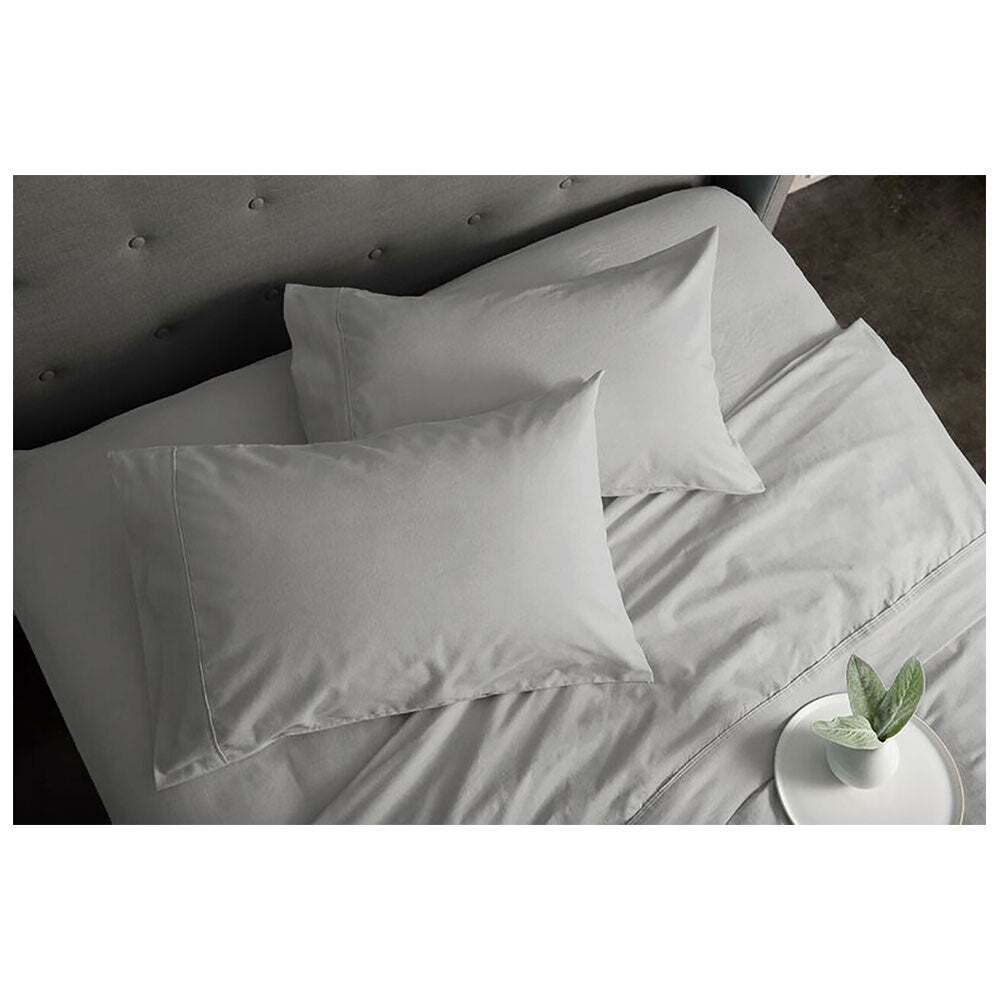 Sheraton Luxury Single Bed Fitted Sheet Set 160gsm Flannelette Cotton Platinum