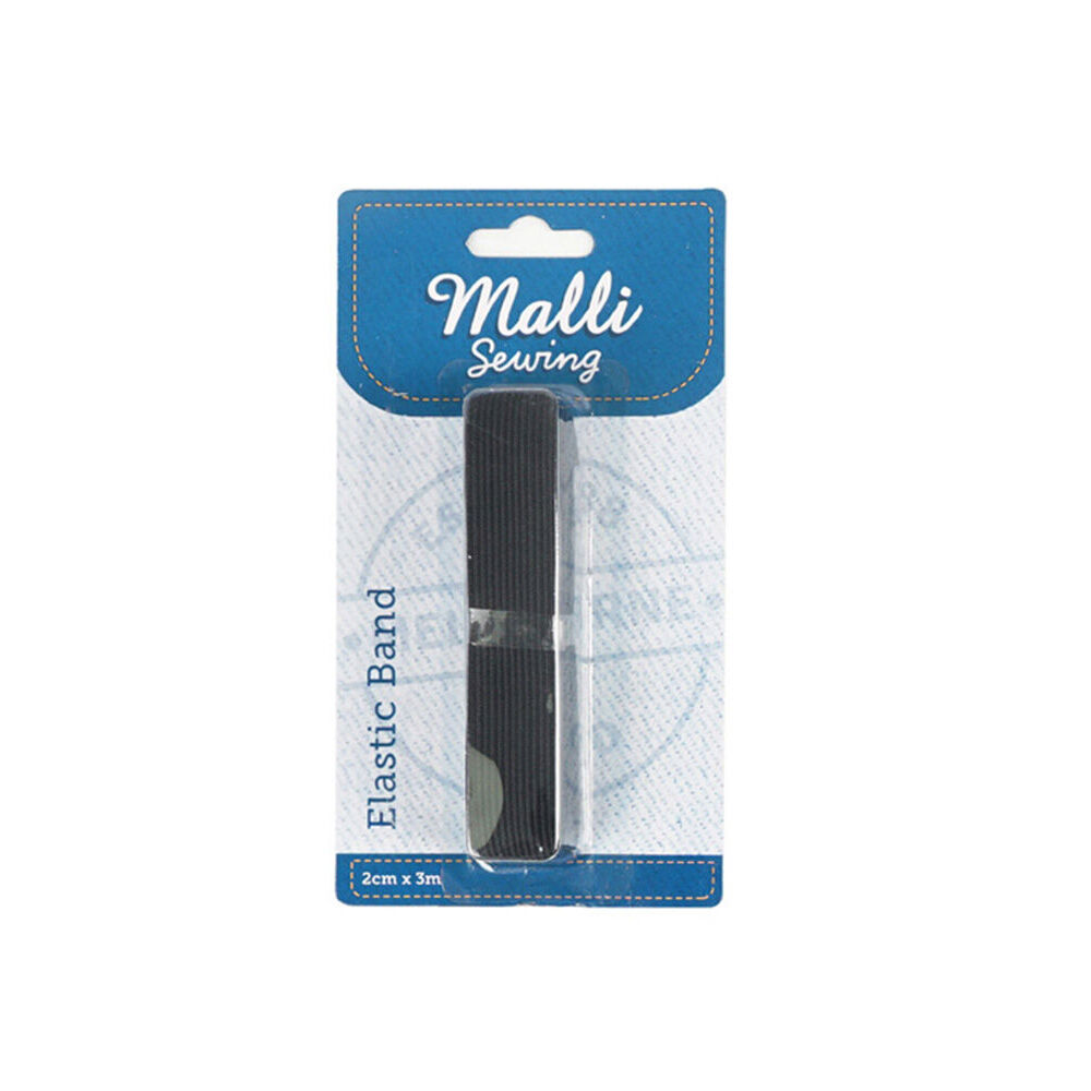 Malli Braided Flat Portable Sewing Elastic Band Tape/Cord x Assorted — 2cm 3m