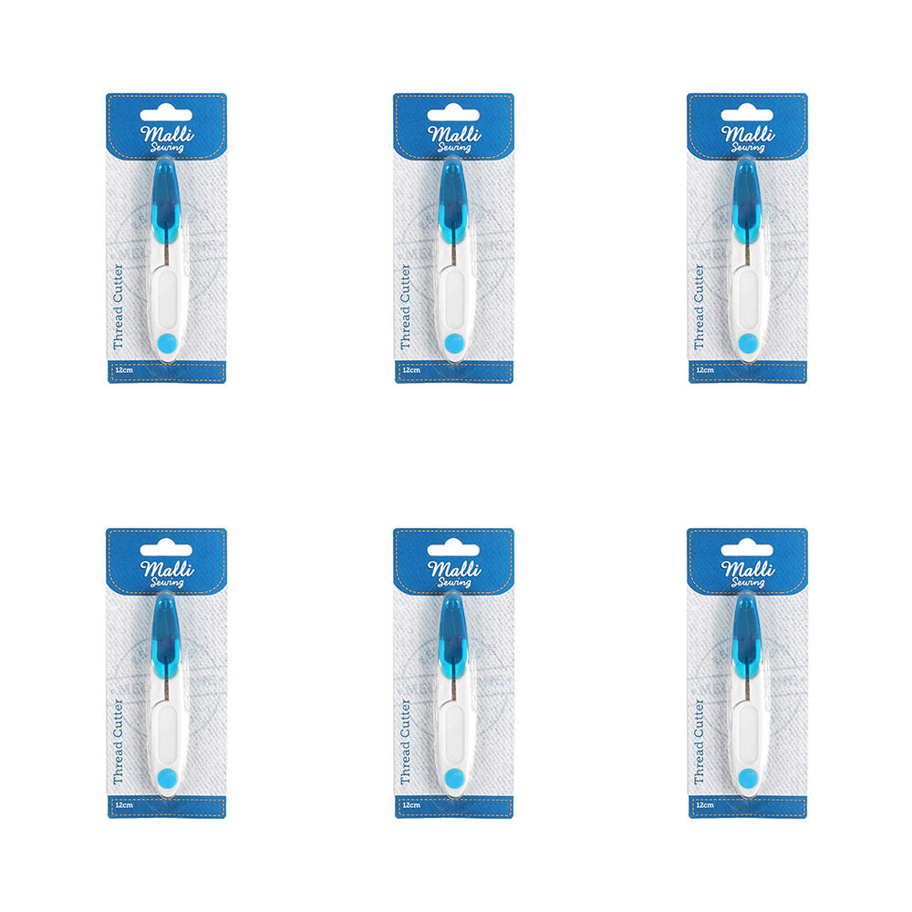 Malli Sewing Thread Cutter/Snipper w/ Cap Compact Trimmer 12x12cm Blue/White (6 Pack)