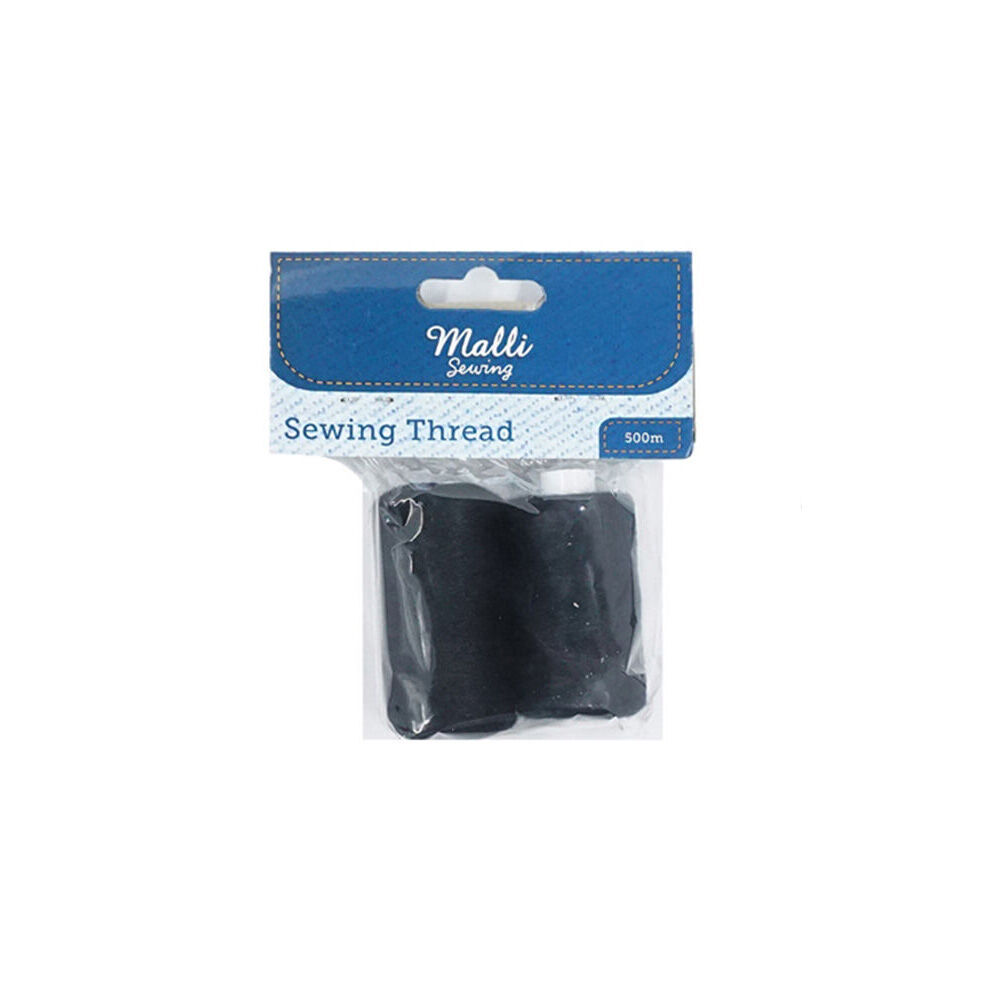 Malli Sewing Thread Spool Hand Sewing Thread 500M - Black (6 Pack) — image 2