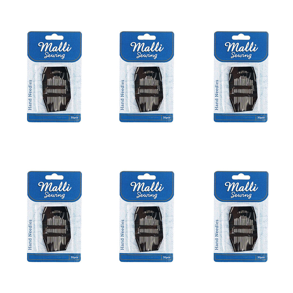 Malli 30pc Malli Sewing Metal Sewing/Tailoring Hand Needles Silver Assorted Sizes (6 Pack)