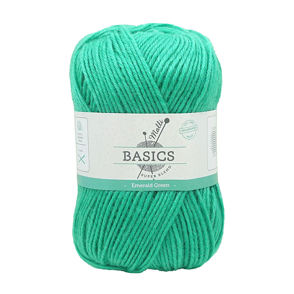 Malli Emerald Green Super Blend Basic 100g Knitting Craft Yarn Acrylic/Poly