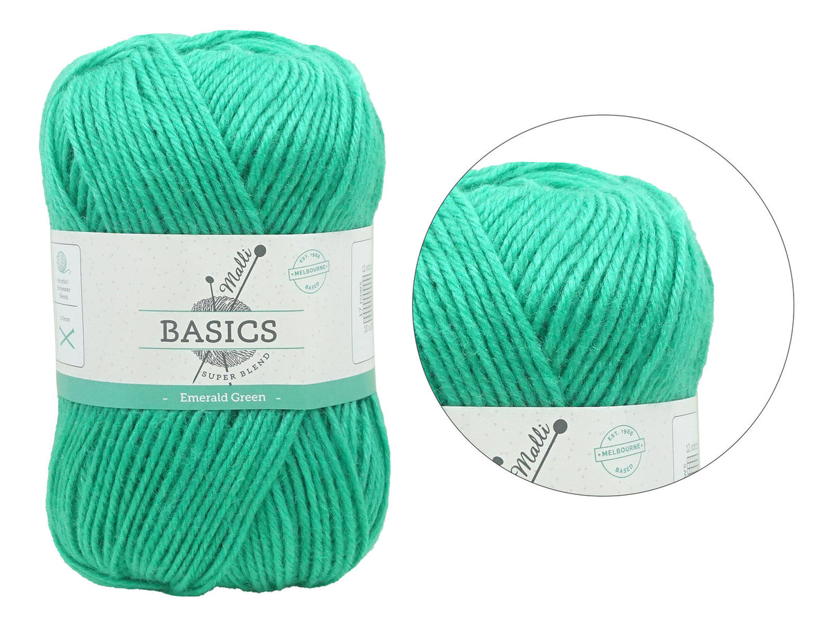 Malli Emerald Green Super Blend Basic 100g Knitting Craft Yarn Acrylic/Poly — image 2