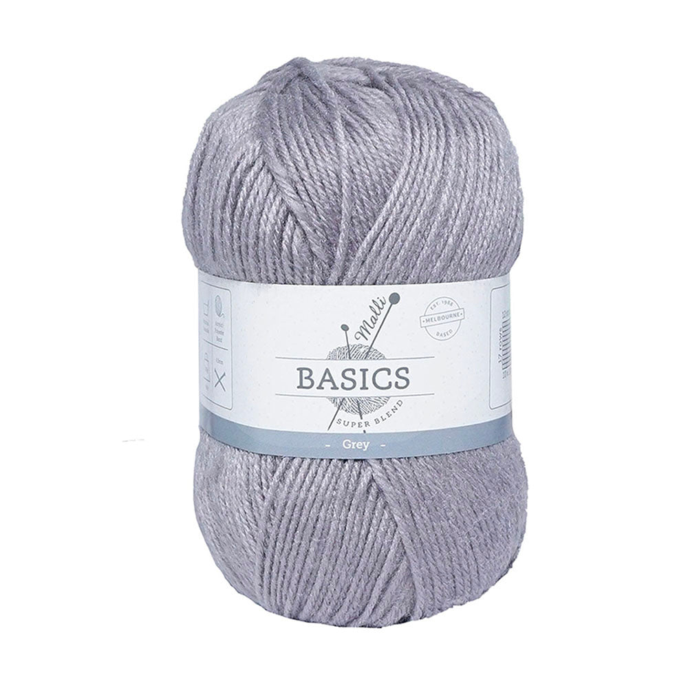 Malli Grey Super Blend Basic 100g Knitting/Crochet Craft Yarn Acrylic/Poly