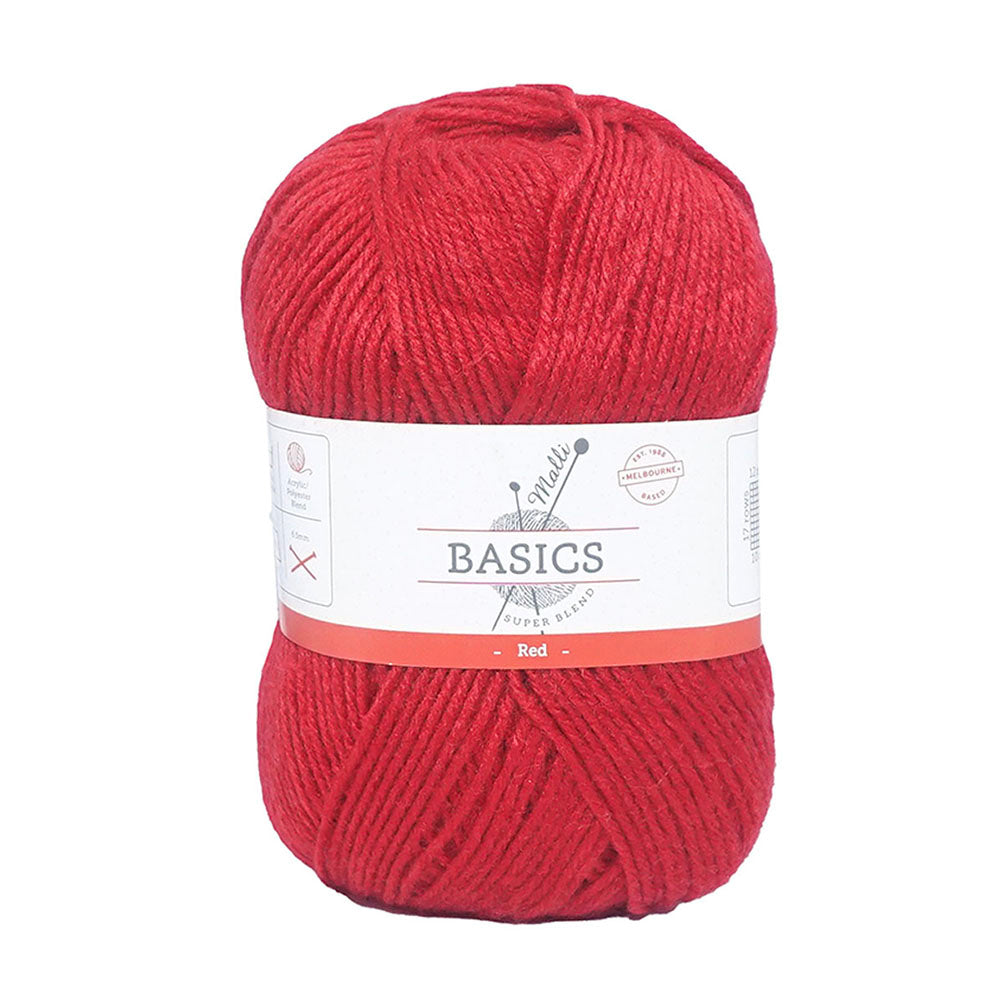 Malli Red Super Blend Basic 100g Knitting/Crochet Craft Yarn Acrylic/Poly