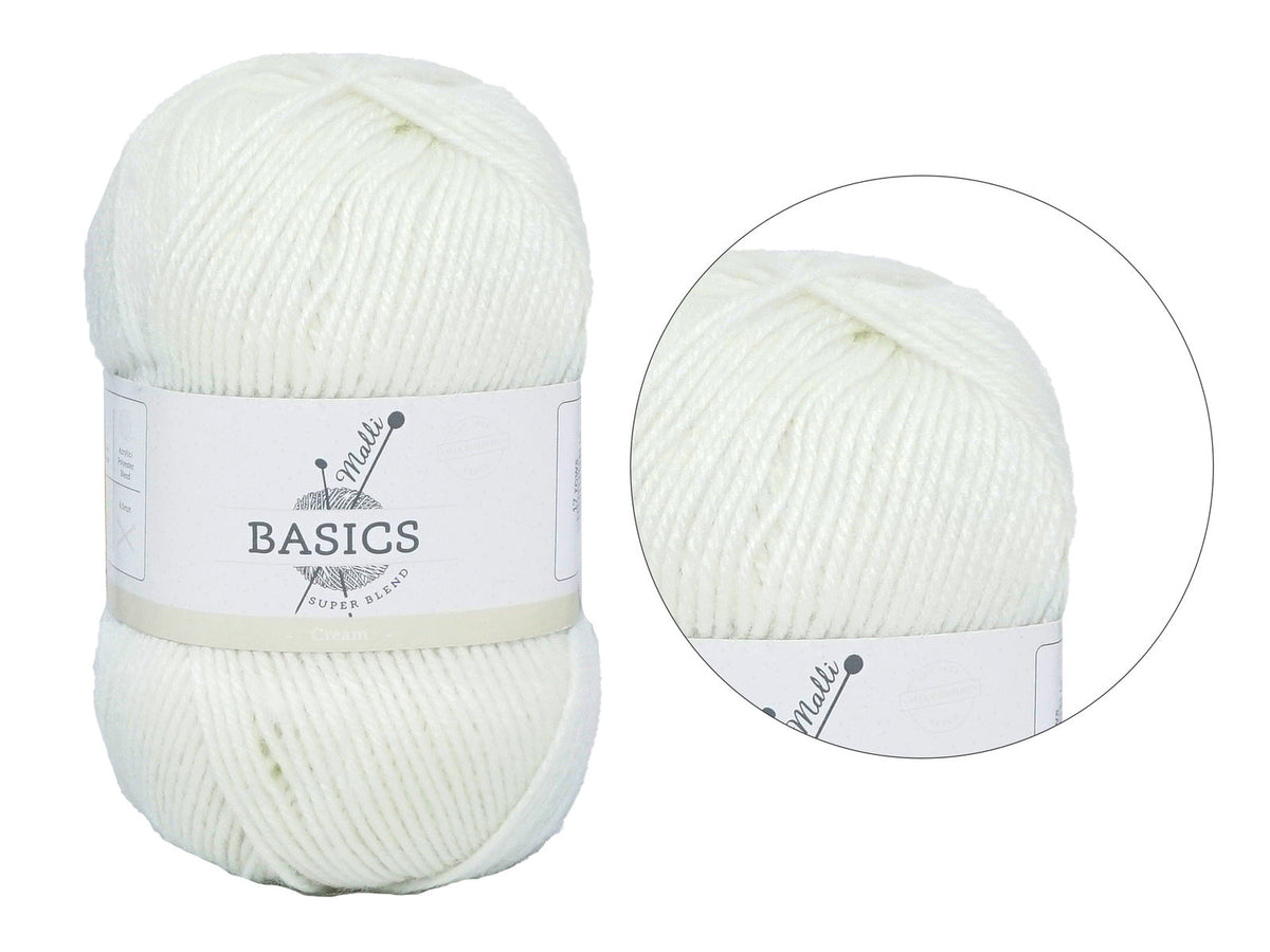 Malli Cream Super Blend Basic 100g Knitting/Crochet Craft Yarn Acrylic/Poly — image 2