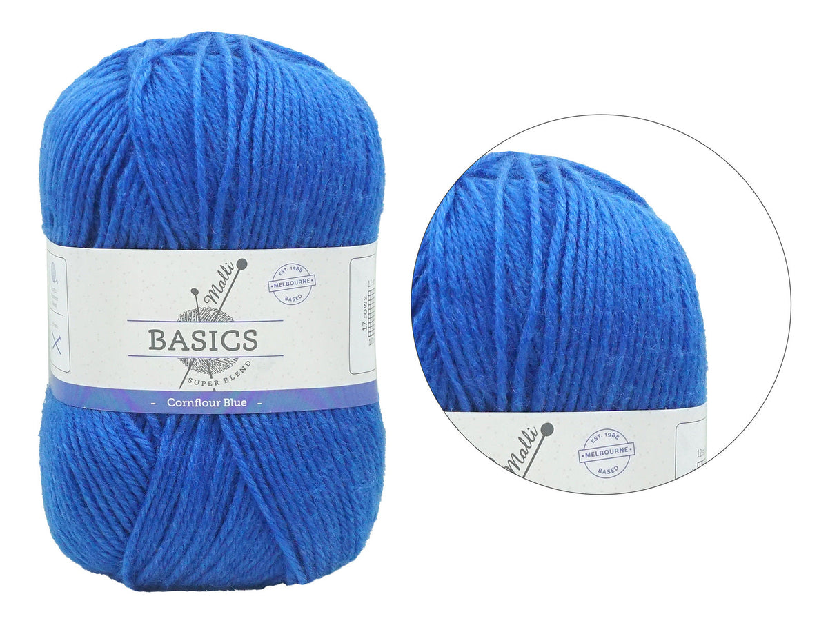 Malli Cornflour Blue Super Blend Basic 100g Knitting Yarn Acrylic/Poly — image 2