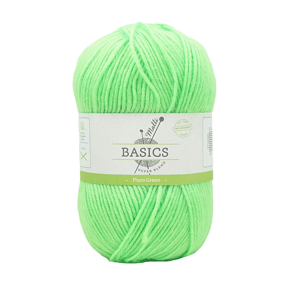 Malli Flouro Green Blend Basic 100g Knitting Craft Yarn Acrylic/Poly (10 Pack) — image 2