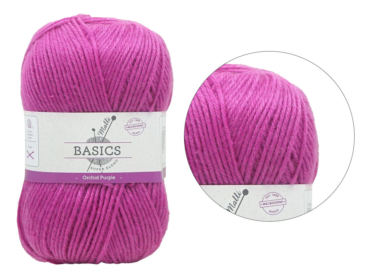 Malli Orchid Purple Super Blend Basic 100g Knitting Craft Yarn Acrylic/Poly — image 2