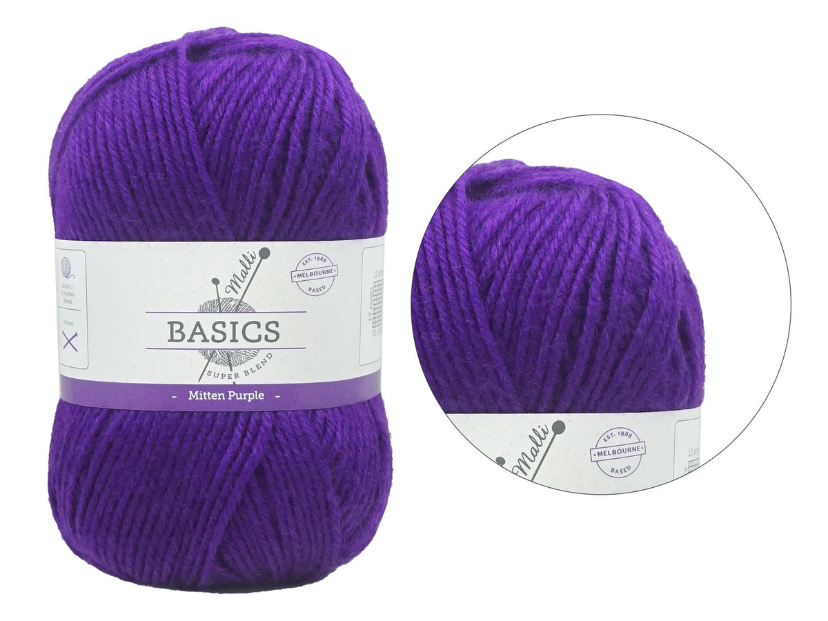 Malli 100g Super Blend Basic Poly/Acrylic Mitten Purple Multi Colour Yarn — image 2