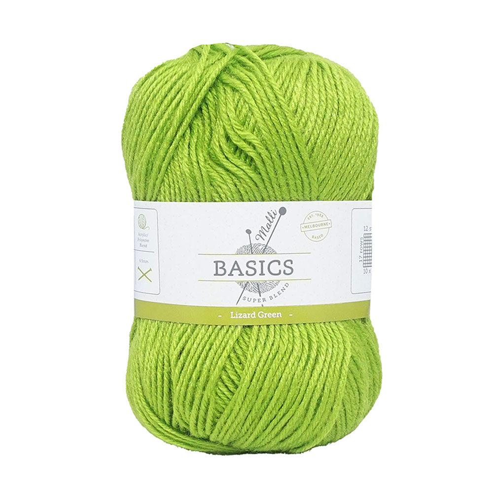 Malli Lizard Grn Super Blend Basic 100g Knitting/Crochet Yarn Acrylic/Poly