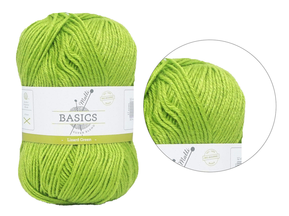 Malli Lizard Grn Super Blend Basic 100g Knitting/Crochet Yarn Acrylic/Poly — image 2