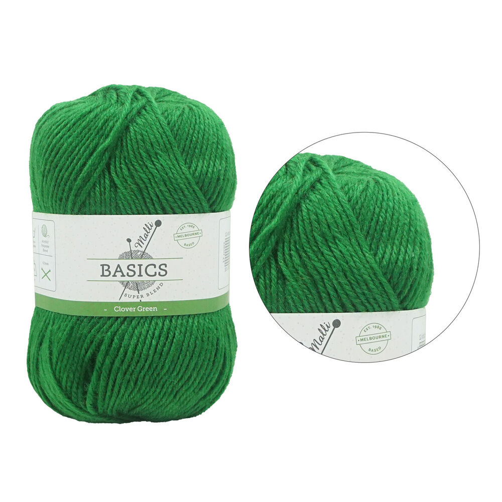 Malli 100g Clover Green Super Blend Basic Knitting Crochet Yarn 8ply — image 2