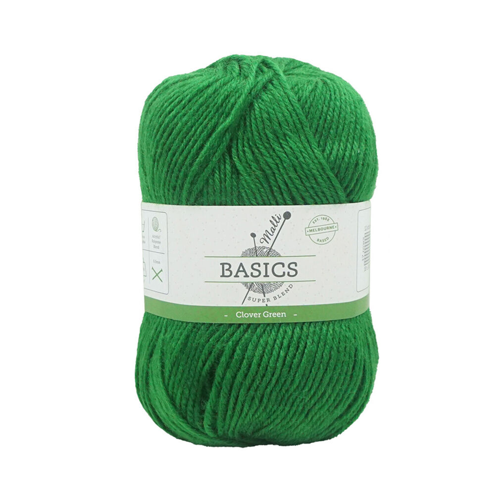 Malli 100g Clover Green Super Blend Basic Knitting Crochet Yarn 8ply