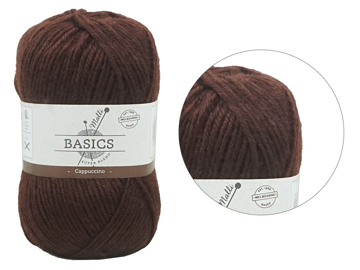 Malli Cappuccino Super Blend Basic 100g Knitting/Crochet Yarn Acrylic/Poly — image 2