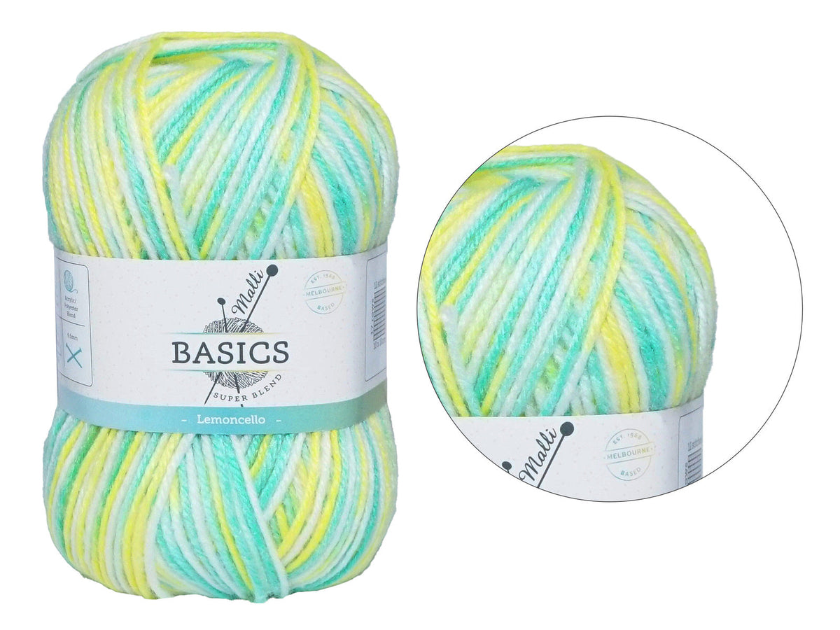 Malli 100g Super Blend Basic Poly/Acrylic Lemoncello Multi Colour Yarn — image 2