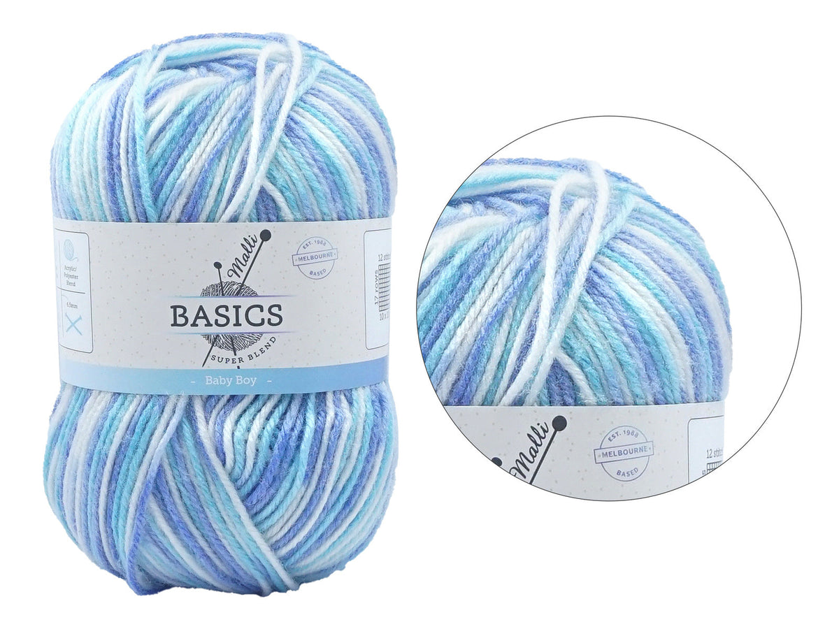 Malli 100g Super Blend Basic Poly/Acrylic Baby Boy Multi Colour Knit Yarn — image 2