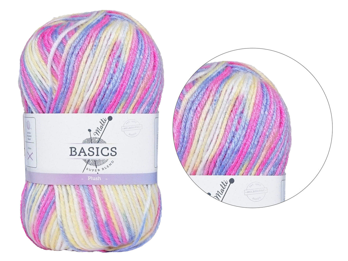 Malli 100g Super Blend Basic Poly/Acrylic Plush Multi Colour Knitting Yarn — image 2