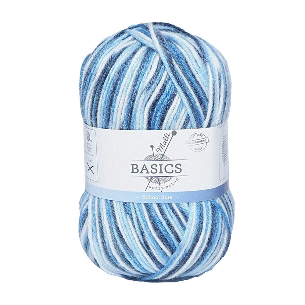 Malli 100g Blend Basic Poly/Acrylic School Blue Multi Colour Yarn (10 Pack) — image 2