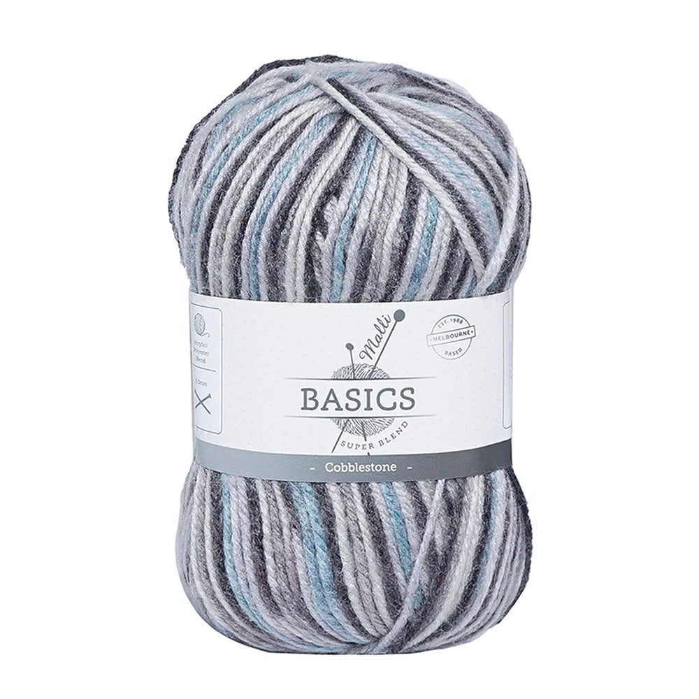 Malli 100g Super Blend Basic Poly/Acrylic Cobblestone Multi Colour Yarn