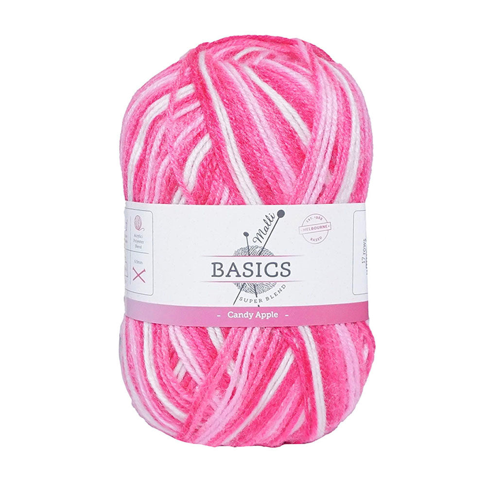 Malli 100g Super Blend Basic Poly/Acrylic Candy Apple Multi Colour Yarn