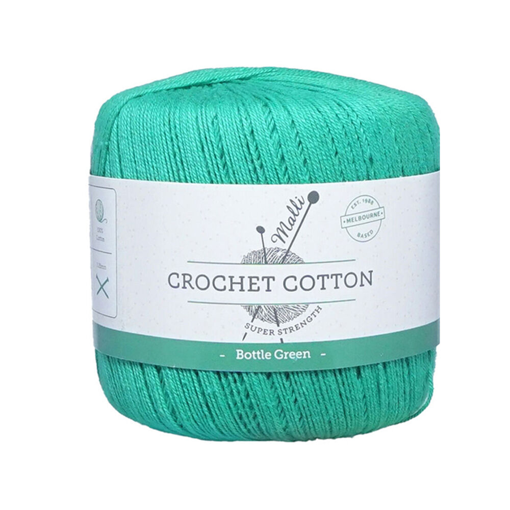 Malli 50g Bottle Green Super Strength 100% Cotton Crochet Knitting Yarn 3ply