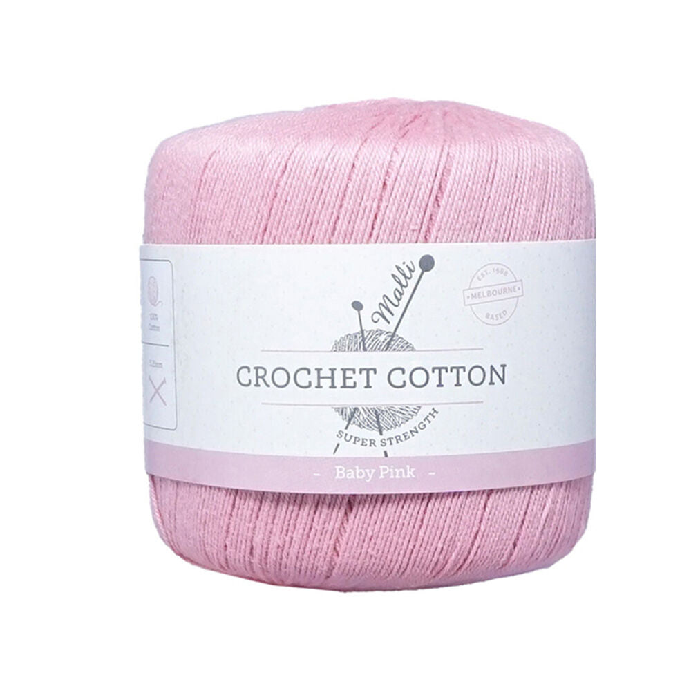 Malli 50g Baby Pink Super Strength 100% Cotton Crochet Knitting Yarn 3ply