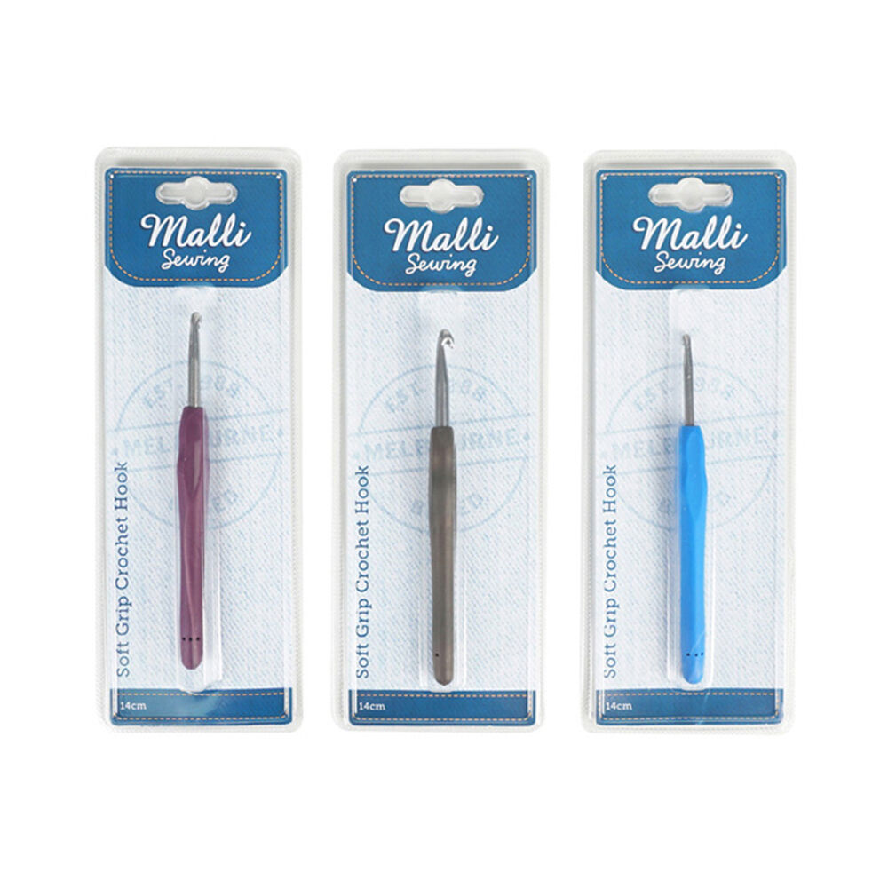 Malli Metal/Plastic Soft Grip Crochet Hook Yarn Crafting/Knitting Tools 140mm — image 2