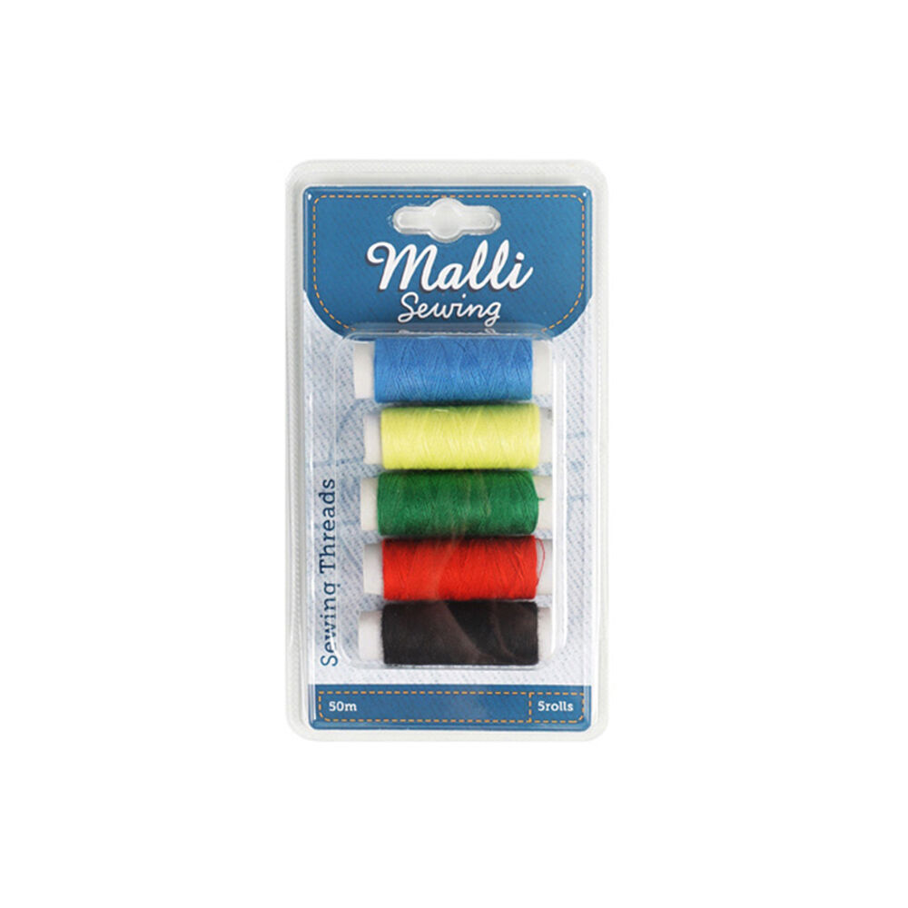 Malli 5pk Malli Sewing Coloured All Purpose Sewing Thread Spool Kit 50M Assorted (6 Pack) — image 2