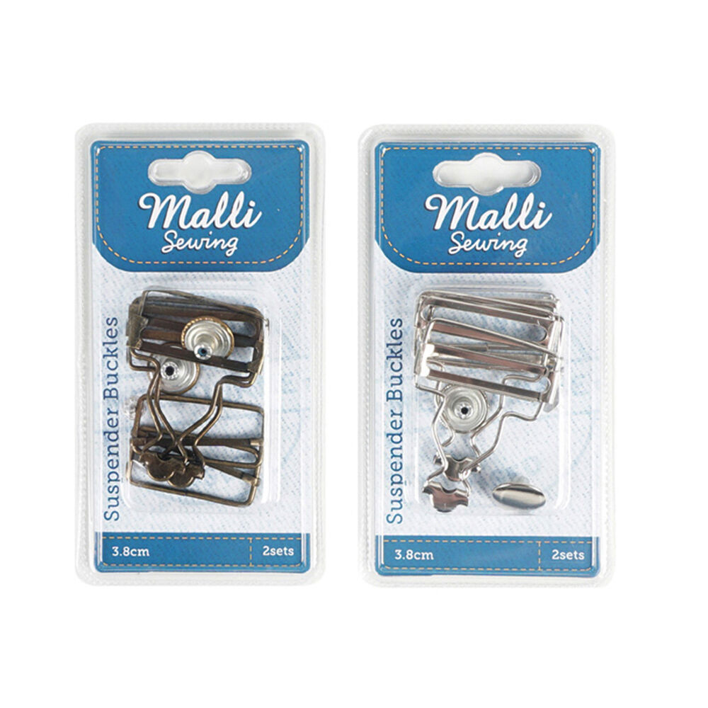 Malli 2pc Malli Sewing Metal Suspender Replacement Buckles/Clip 3.8cm Assorted (6 Pack) — image 3