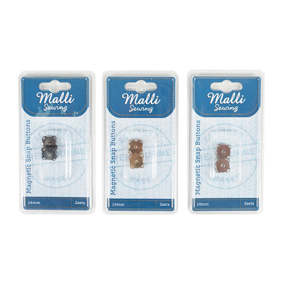 Malli Sewing Sew On Magnetic Metal Snap Buttons Fasteners 14mm Assorted (6 Pack) — image 3