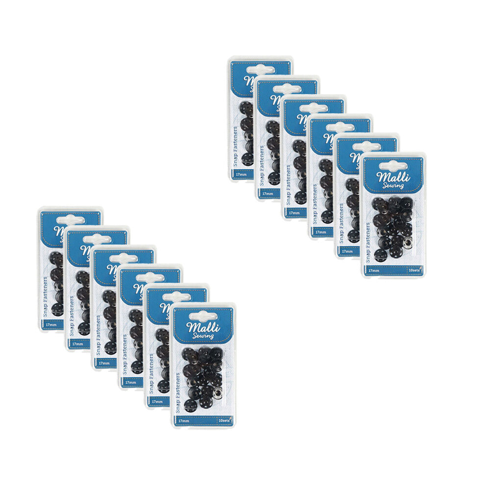 Malli Sewing 10-Sets Iron Snap Fasteners 17mm - Assorted (12 Pack)