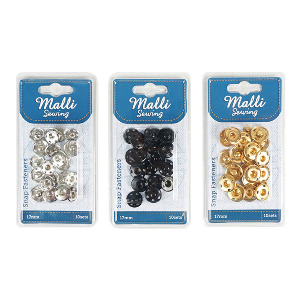 Malli Sewing 10-Sets Iron Snap Fasteners 17mm - Assorted (6 Pack) — image 3