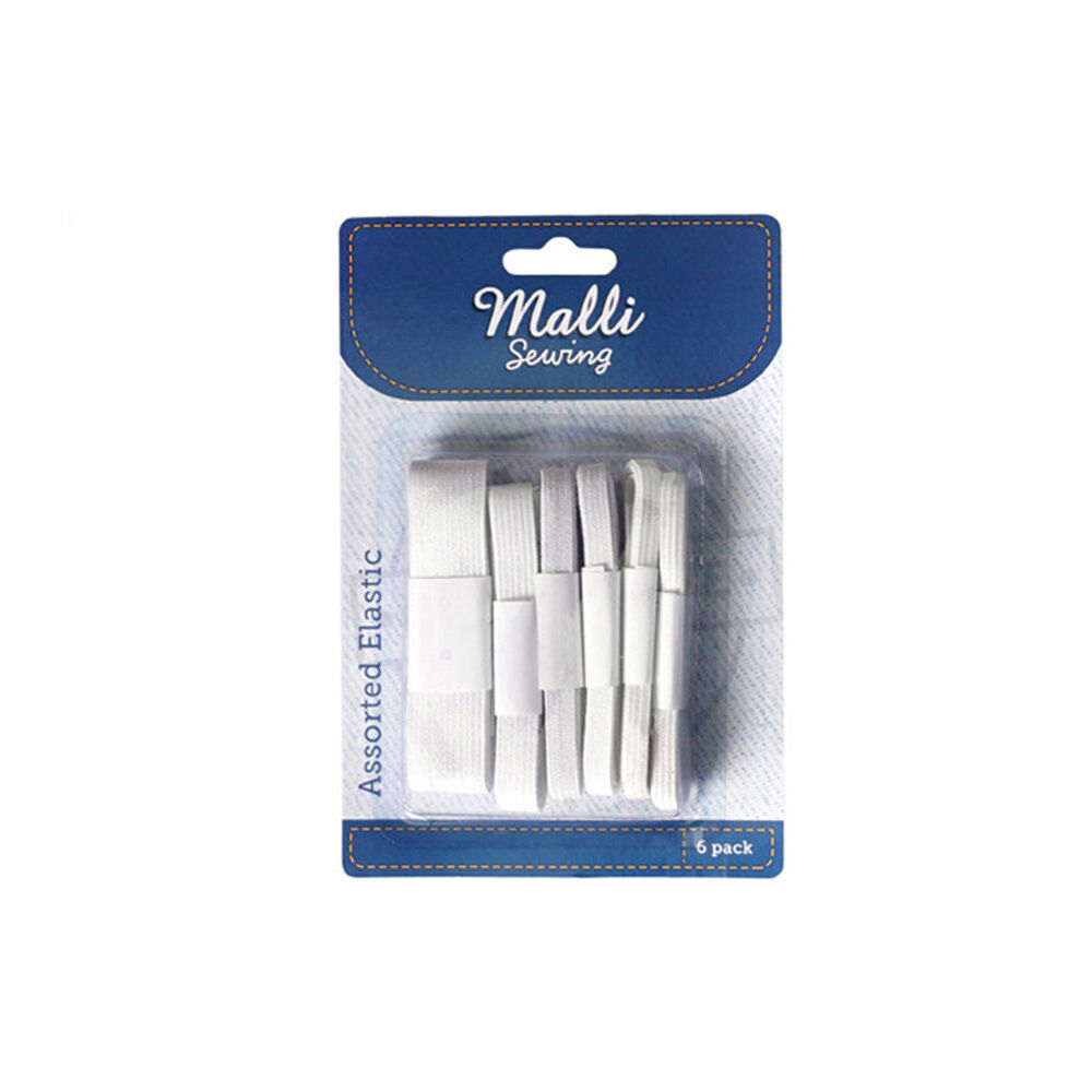 Malli 6pc Malli Sewing Elastic Flexible Sewing Bands Waistband Assorted Sizes (12 Pack) — image 2