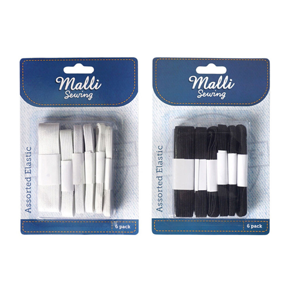 Malli 6pc Malli Sewing Elastic Flexible Sewing Bands Waistband Assorted Sizes (12 Pack) — image 3