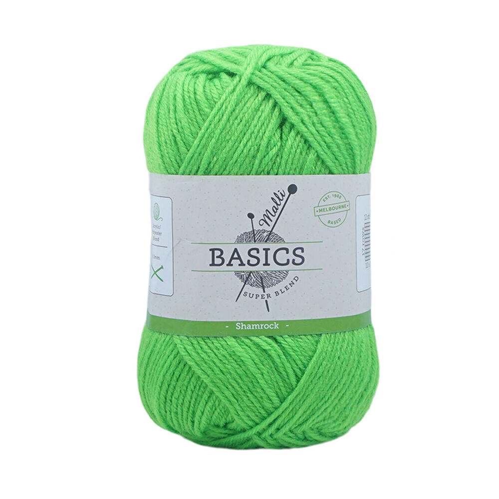 Malli 16x9cm Shamrock Super Blend Basic Crochet Knitting Yarn 8ply 100g