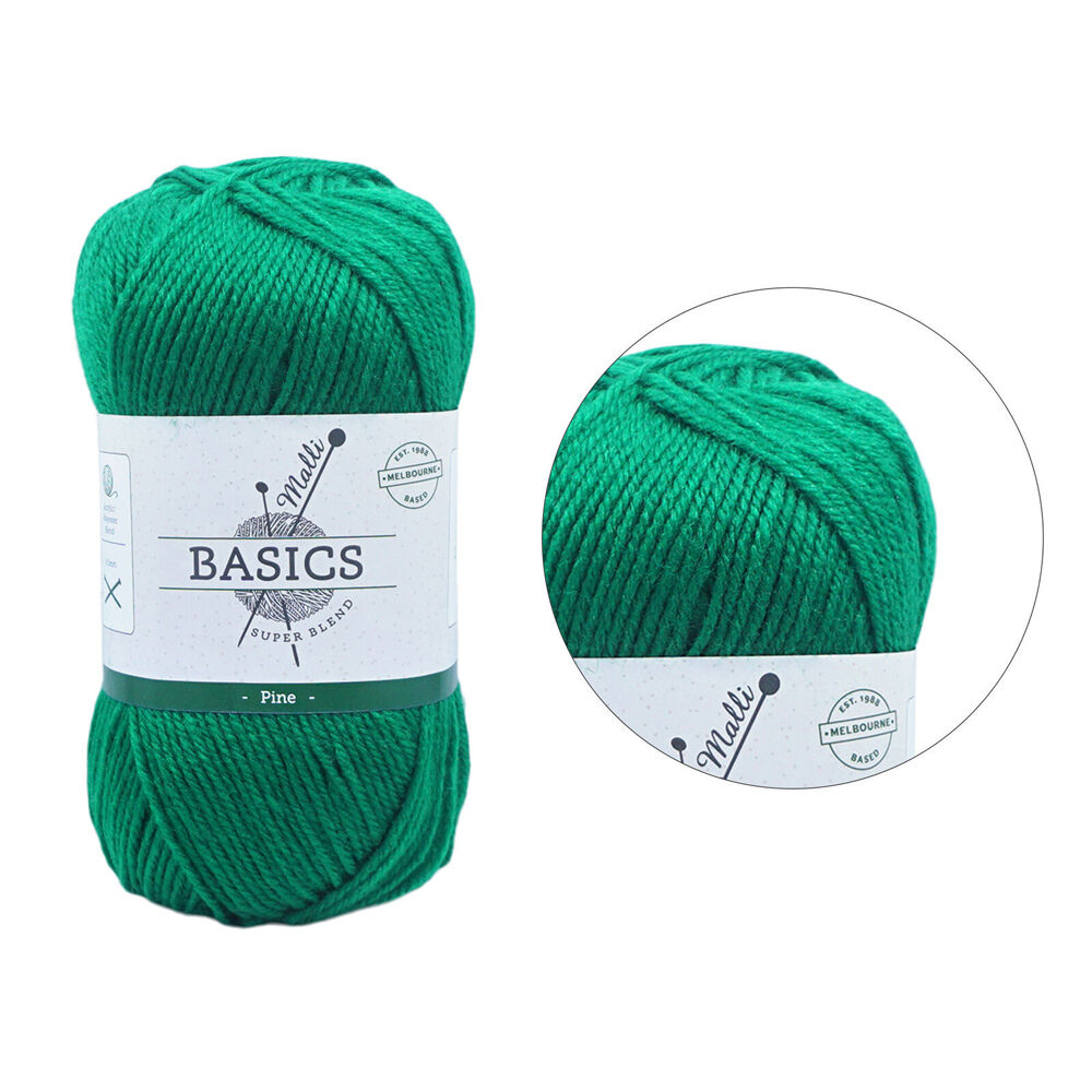 Malli 16x9cm Pine Super Blend Basic Crochet Knitting Yarn 8ply 100g — image 2